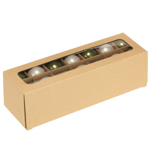 položky Mini vánoční koule skleněné zelené stříbrné 4 cm 24 ks