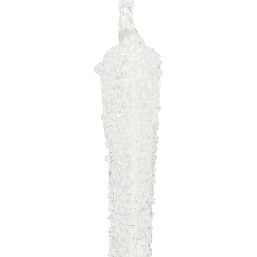 položky Dekorace na stromeček rampouch skleněná dekorace k zavěšení 19cm 3 kusy