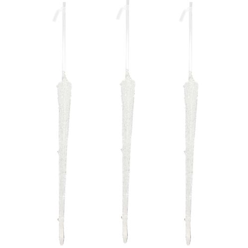 položky Dekorace na stromeček rampouch skleněná dekorace k zavěšení 19cm 3 kusy