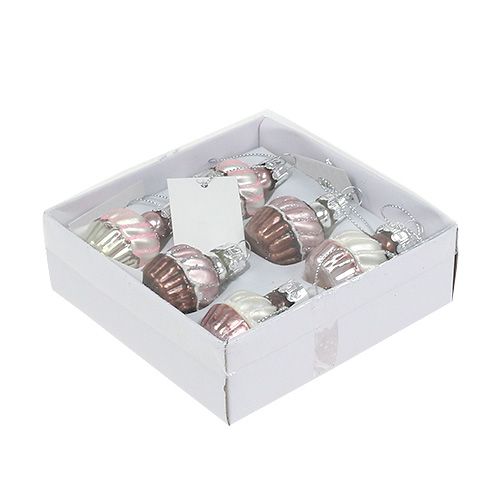Floristik24 Ozdoby na stromeček muffiny mix Ø2,5cm 6ks