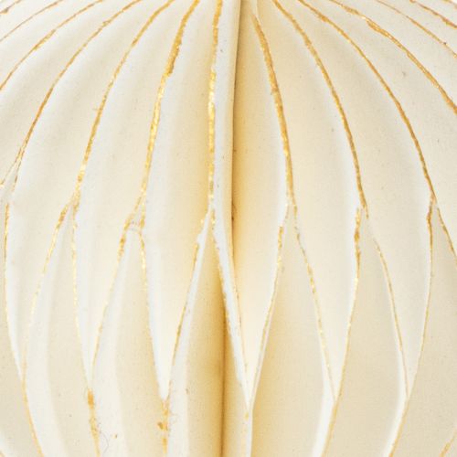 položky Papírové vánoční ozdoby, voštinový papír, bílé a zlaté, 4 cm, 6 kusů