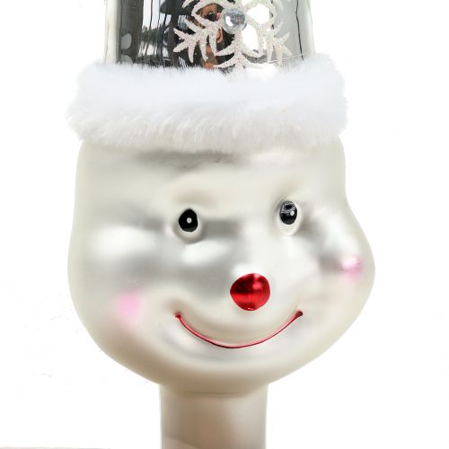Floristik24 Skleněný sněhulák na stromeček 30cm