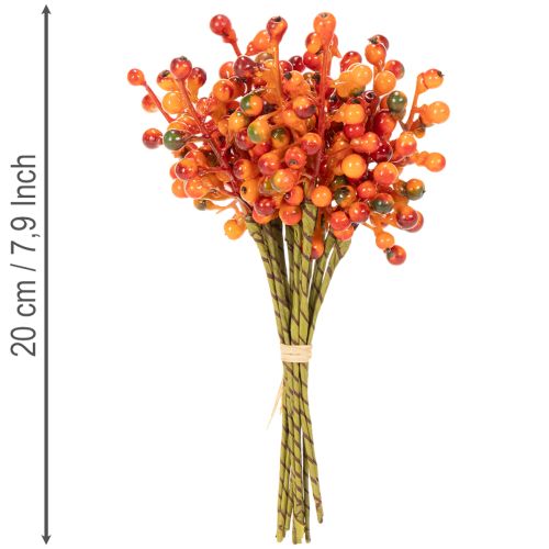 Hrozen oranžových bobulí, dlouhý 20 cm | Floristik24.cz