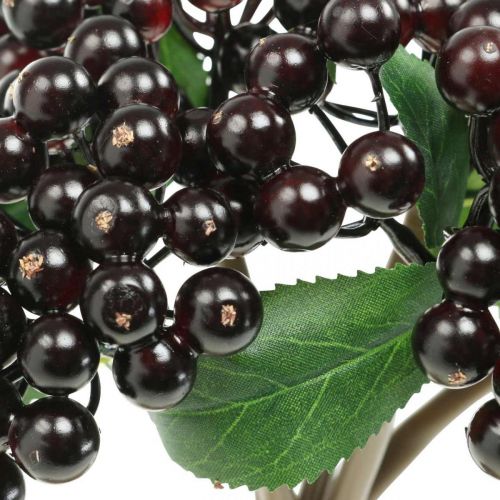 Floristik24 Bobulová větvička červený černý umělý deko podzimní věnec 25cm 5ks v svazku