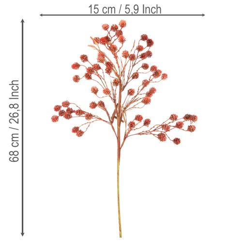 Umělá větvička z bobulí, realistická podzimní dekorace, 68 cm | Floristik24.cz