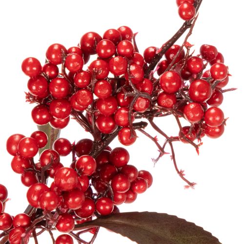 Umělá větev s červenými bobulemi a listy, 96 cm | Floristik24.cz