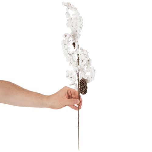 Umělá větvička zimní dekorace s bobulemi a šiškami 60 cm | Floristik24.cz
