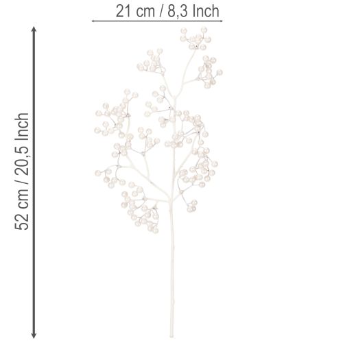 Umělá větvička z bílých bobulí, dekorační/řemeslné potřeby, 52 cm | Floristik24.cz