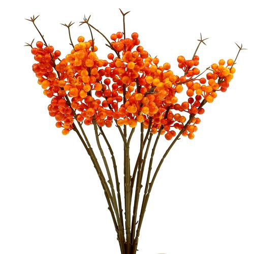 Floristik24 Bobulová větev oranžová L 30cm 12ks