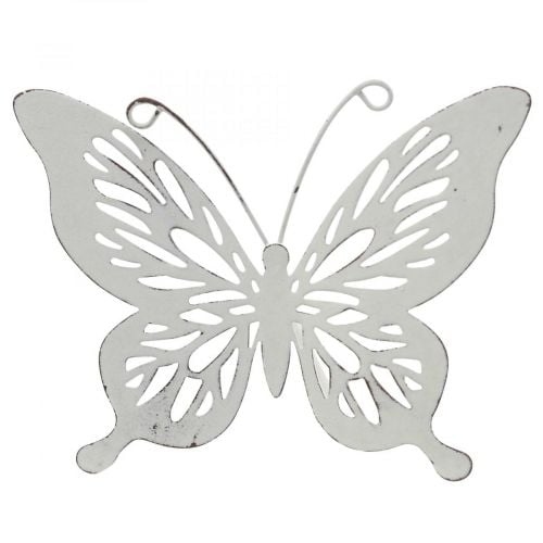 Kůl do postele kovový motýl bílý 43x10,5x8cm 3ks