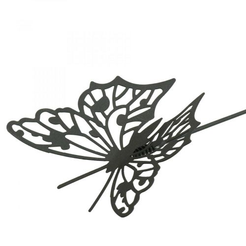 položky Květinová zátka kovový motýl černý 10,5×8/44cm 3ks