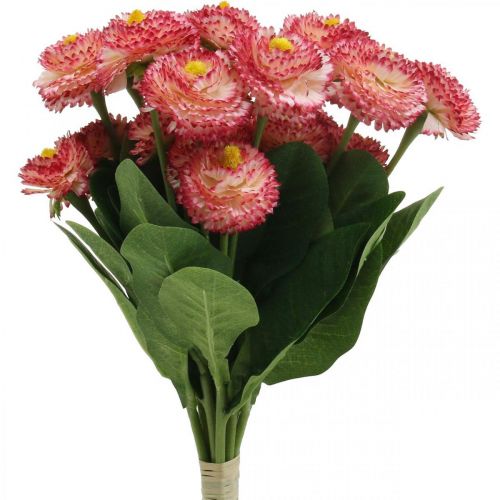 položky Umělá květina, umělá bellis ve svazku, sedmikrásky bílo-růžové L32cm 10ks