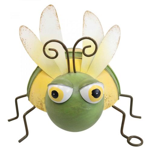 Floristik24 Zahradní figurka včelka, ozdobná figurka kovový hmyz V9,5cm zelená žlutá