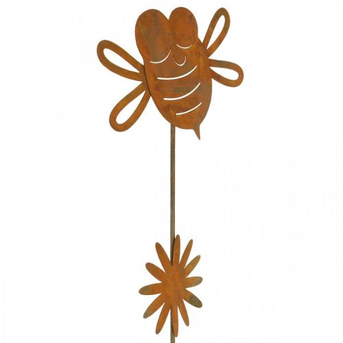 položky Zahradní kůl včelka, jarní dekorace, kovový kůl rez L24,5cm 6 ks