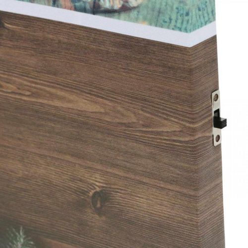 Floristik24 LED fototapeta Vánoční hnědá LED dekorace 38 × 38 cm Na baterie