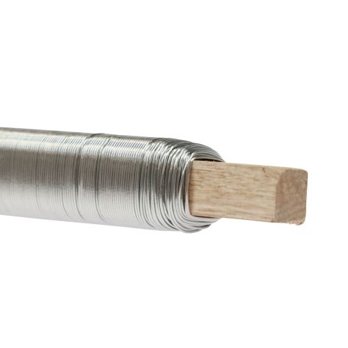 Floristik24 Vázací drát omotávací drát květinový drát stříbrný 0,50mm 100g 3 kusy