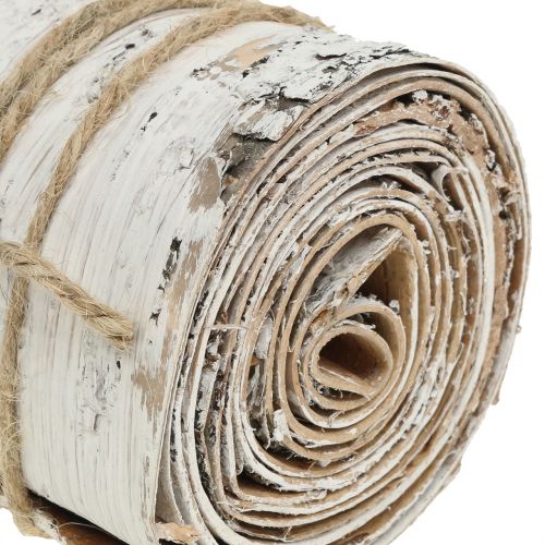 Floristik24 Role z březové kůry bílá vypraná 10cm x 2,5m