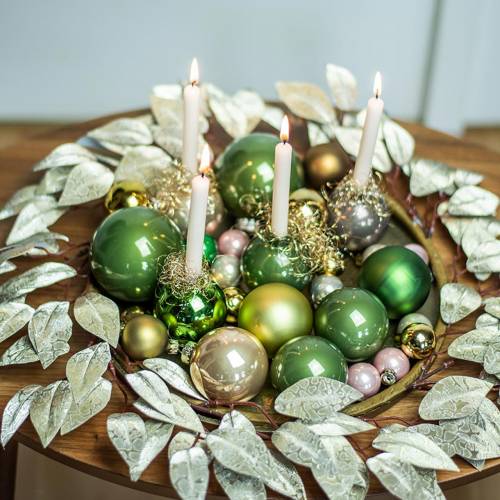 Floristik24 Věnec z listů umělé listy šampaňského Ø48cm