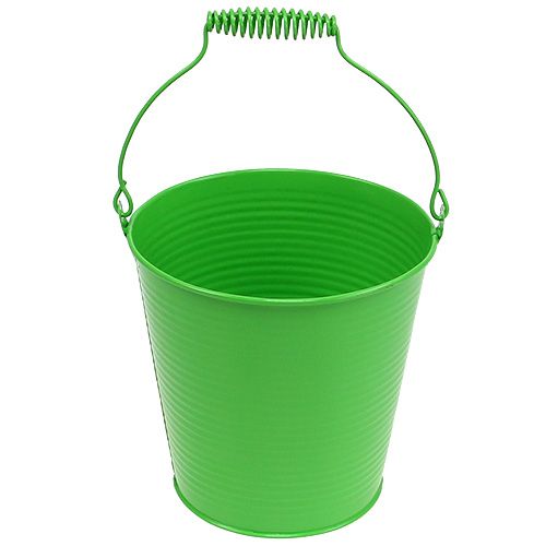 Floristik24 Plechové vědro májově zelené Ø15cm H14,5cm