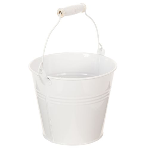 Bílé plechové kbelíky Ø14cm V12cm 6 ks | Floristik24.cz