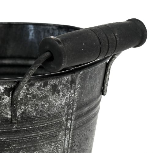 Floristik24 Plechové vědro starožitné Ø14cm H12cm