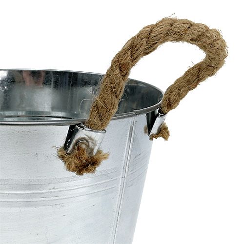 položky Lesklé kovové vědro s provazovými držadly Ø22cm