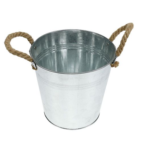 položky Lesklé kovové vědro s provazovými držadly Ø22cm