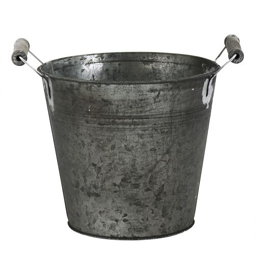 Floristik24 Plechové vědro starožitné Ø16cm H15cm