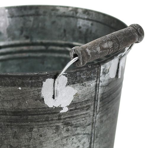Floristik24 Plechové vědro starožitné Ø16cm H15cm