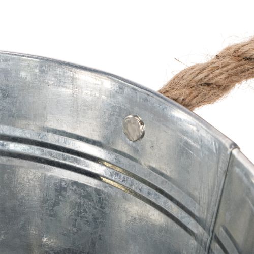 Lesklá kovová miska s lanovými úchyty, Ø22cm | Floristik24.cz