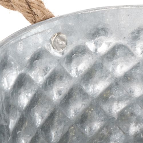 Plechová miska s lanovými úchyty Ø18cm V10cm | Floristik24.cz