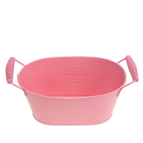 Floristik24 Plechová mísa lososová oválná 20cm x 12cm V9cm