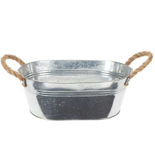 Oválná plechová miska stříbrná 30cm x 17cm x 10cm nakoupit | Floristik24.cz