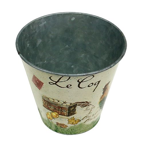 Floristik24 Plechový hrnec s velikonočním motivem Ø13cm V12cm