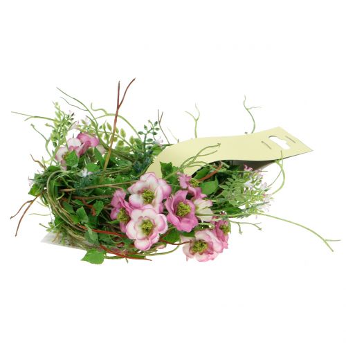 Floristik24 Květinová girlanda růžová 180cm