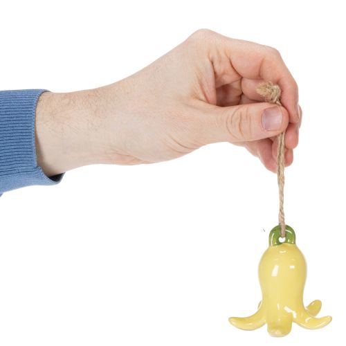 položky Keramické květinové přívěsky, veselý design, květinový vzor, jarní dekorace, 9 cm, 6 kusů