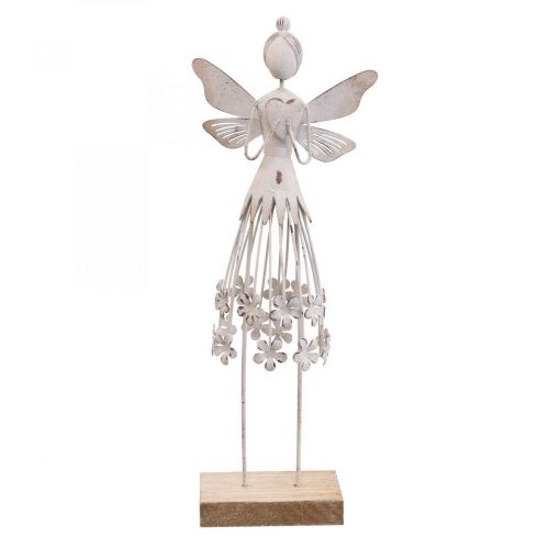 položky Květinová pohádková dekorace na stůl jarní kovová dekorace víla bílá V30,5cm