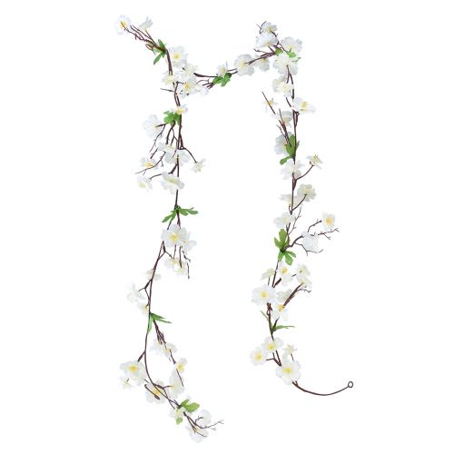 Floristik24 Květinová girlanda umělá květinová girlanda bílé květy 160cm