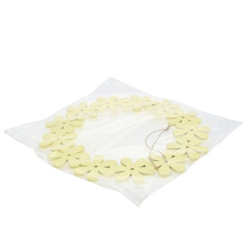 Floristik24 Květinový věnec dřevěný ve žluté barvě Ø35cm 1ks