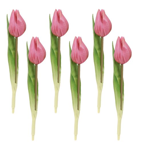 položky Květinová dekorace Tulipány Umělé květiny Fialová 20cm 6 ks
