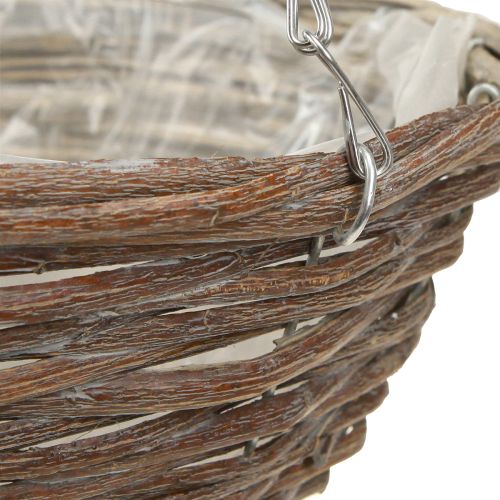 položky Závěsná mísa na květiny Dřevo přírodní šedá Ø30cm 2ks