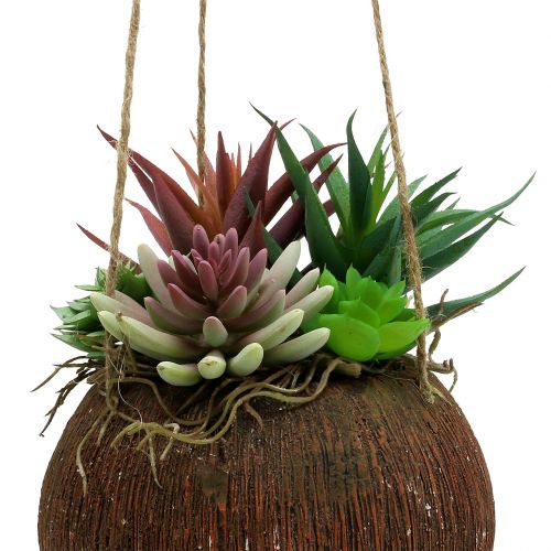 Floristik24 Závěsný koš s umělými sukulenty L65cm Ø16cm