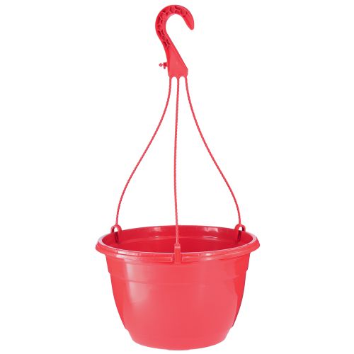 Závěsný košík červený květináč na zavěšení Ø25cm V50cm