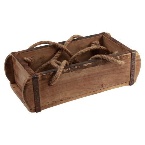 položky Závěsný koš dřevěný cihlový tvar dřevo upcycling 31,5×15×10cm