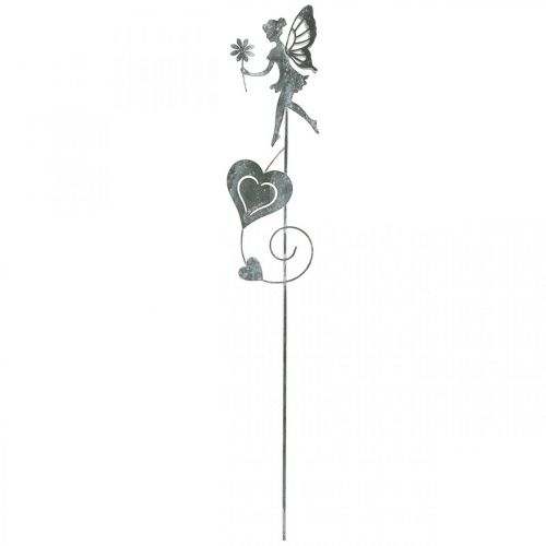 Floristik24 Zahradní dekorace, dekorace špunt květinový skřítek, jarní dekorace, kovový špunt, víla se srdíčky, Valentýn 2ks
