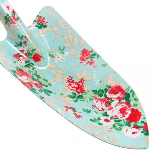 Floristik24 Kovová lopatka, ruční lopatka s květinovým vzorem, zednická lžíce, zahradní lopatka L28cm