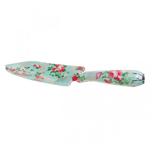 Floristik24 Kovová lopatka, ruční lopatka s květinovým vzorem, zednická lžíce, zahradní lopatka L28cm