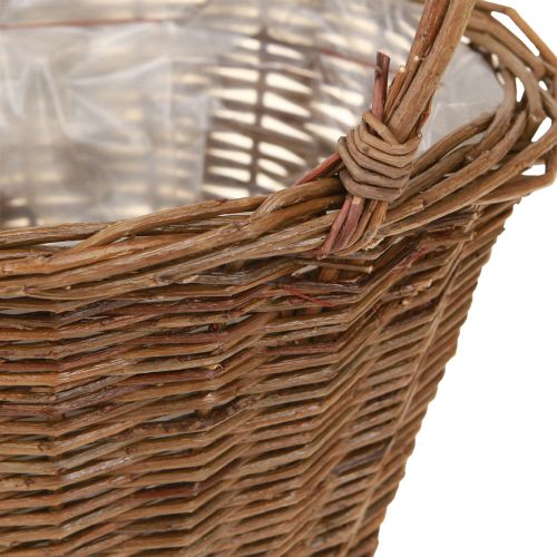 položky Košík na květiny Rukojeť na košík z vrby Natural 29/23/21 cm Sada 3 ks