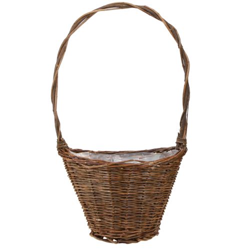 položky Košík na květiny Rukojeť na košík z vrby Natural 29/23/21 cm Sada 3 ks