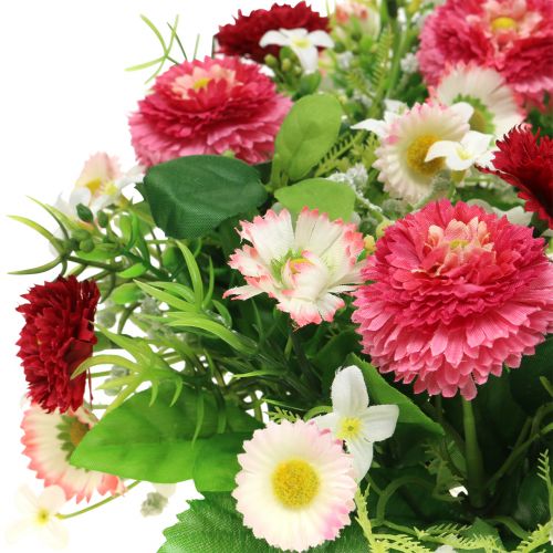 Floristik24 Květinový věnec s Bellis růžovo-bílý Ø30cm